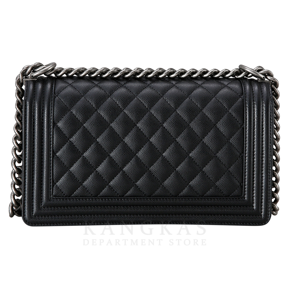 CHANEL(USED)샤넬 보이샤넬 캐비어 미듐 은장