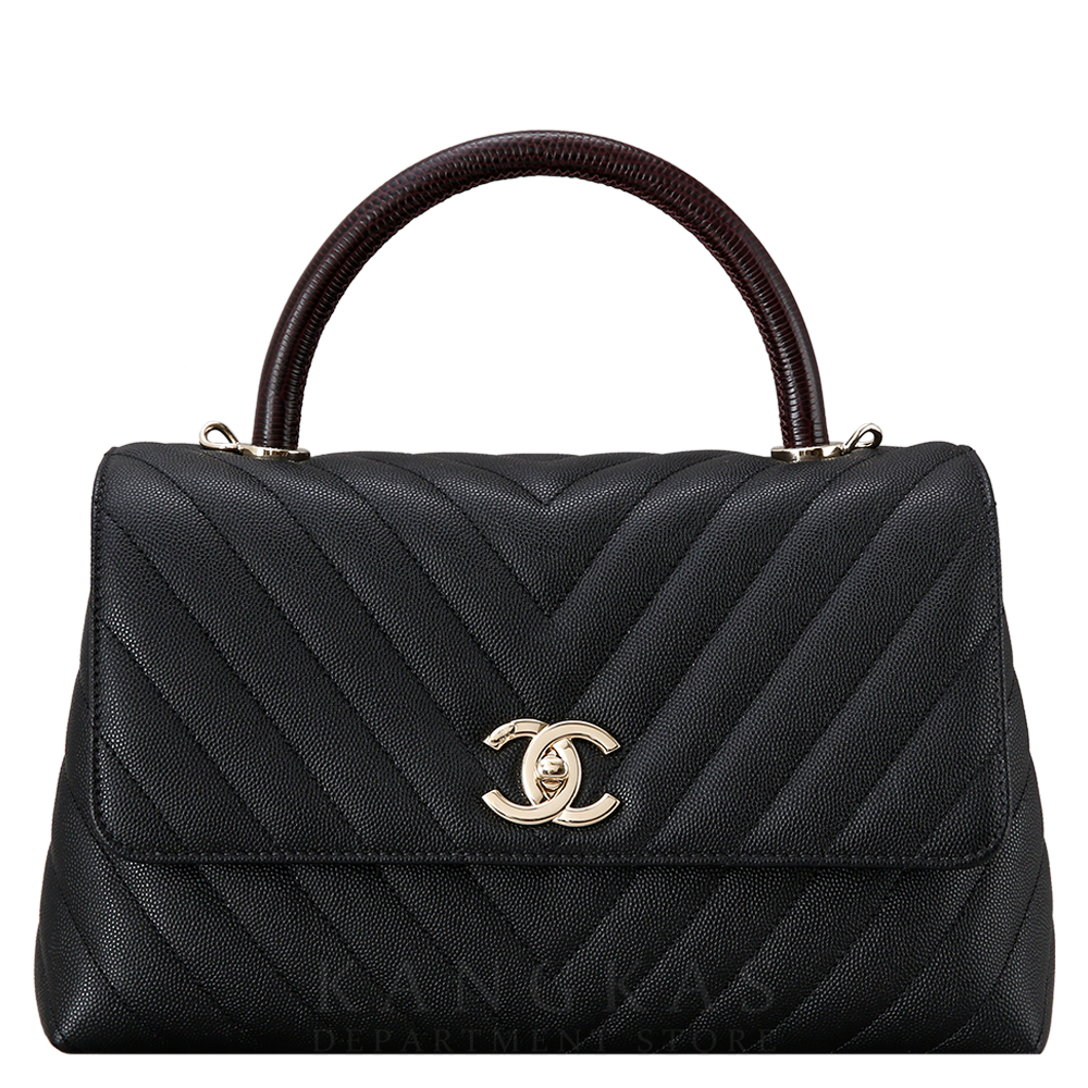 CHANEL(USED)샤넬 캐비어 코코핸들 쉐브론 미듐