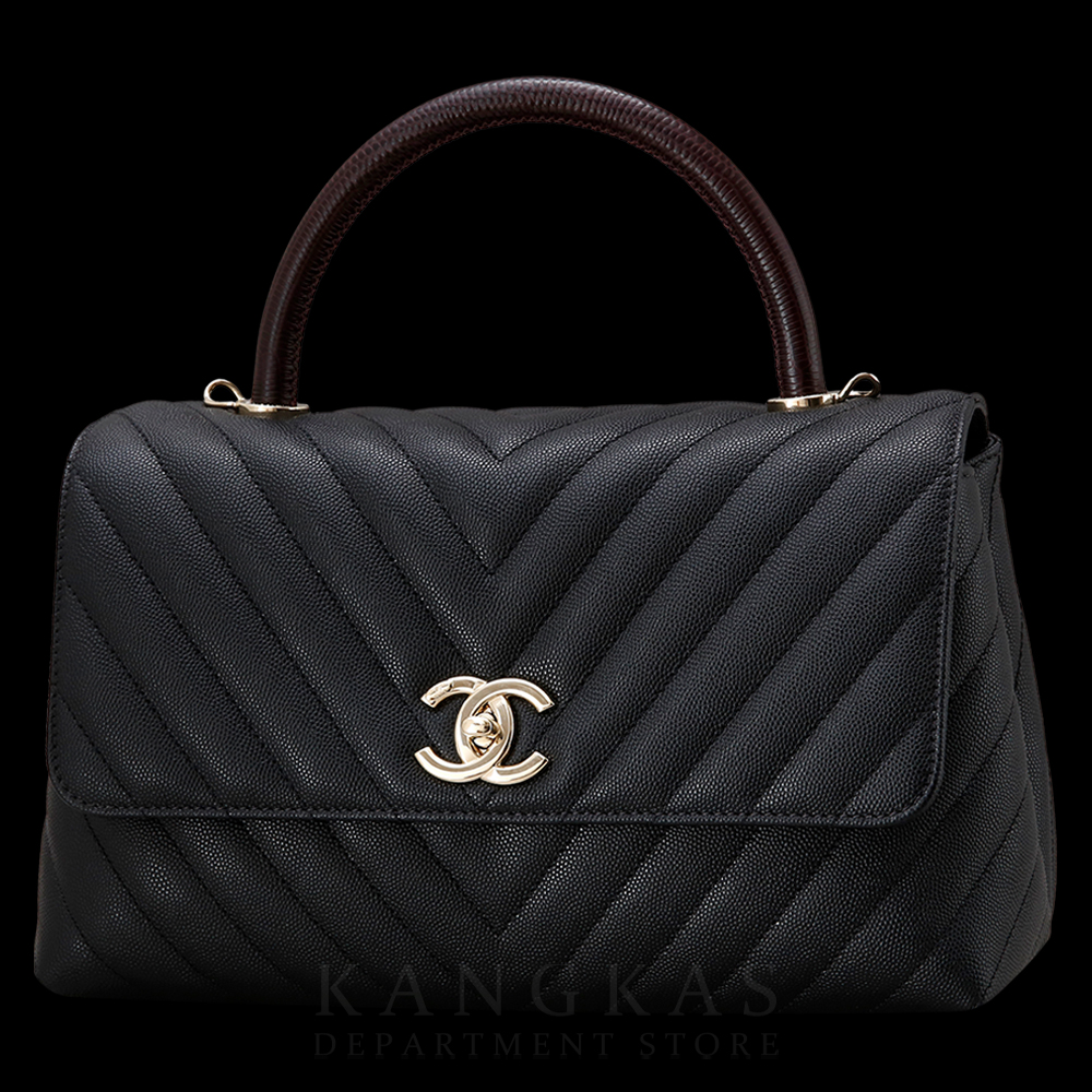 CHANEL(USED)샤넬 캐비어 코코핸들 쉐브론 미듐