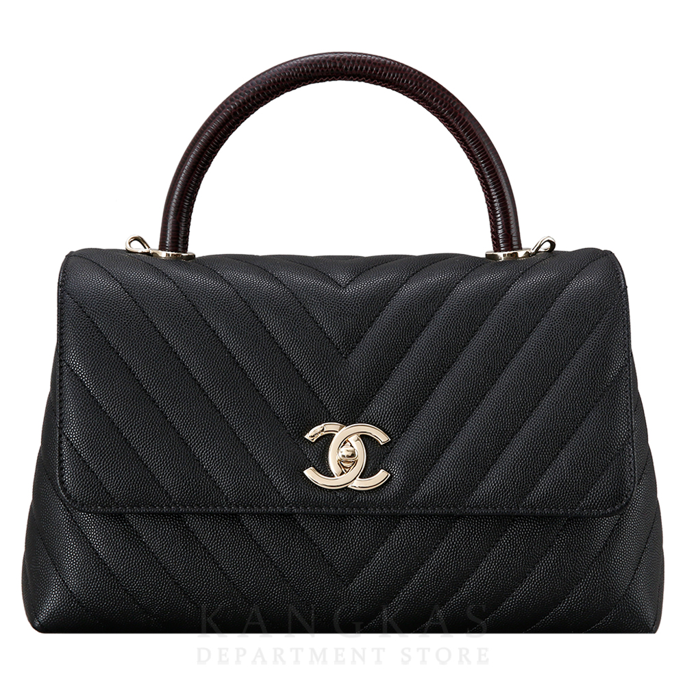 CHANEL(USED)샤넬 캐비어 코코핸들 쉐브론 미듐