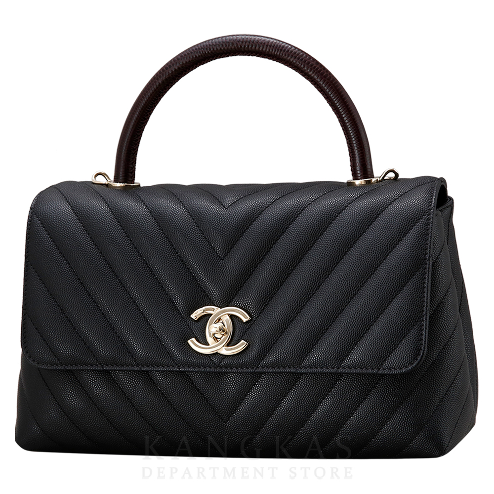 CHANEL(USED)샤넬 캐비어 코코핸들 쉐브론 미듐