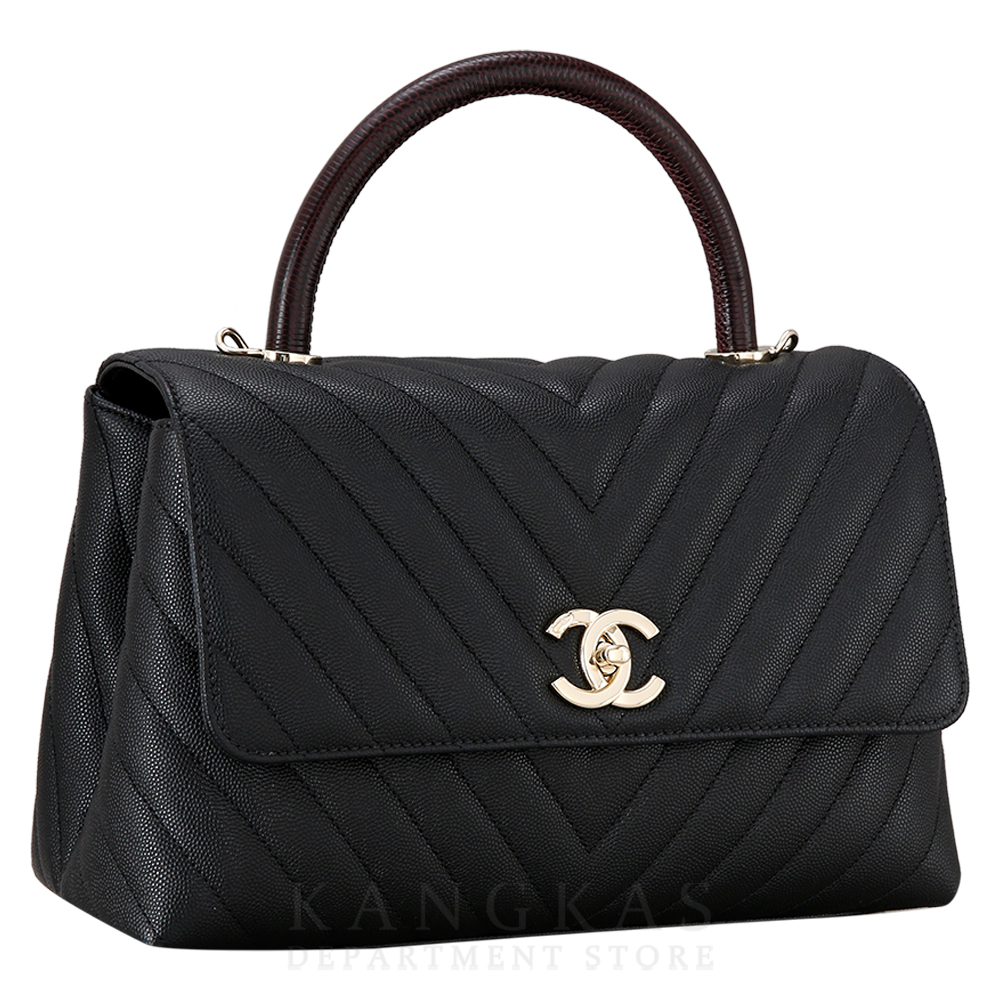CHANEL(USED)샤넬 캐비어 코코핸들 쉐브론 미듐