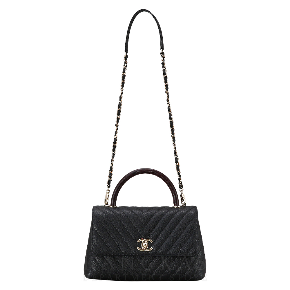 CHANEL(USED)샤넬 캐비어 코코핸들 쉐브론 미듐