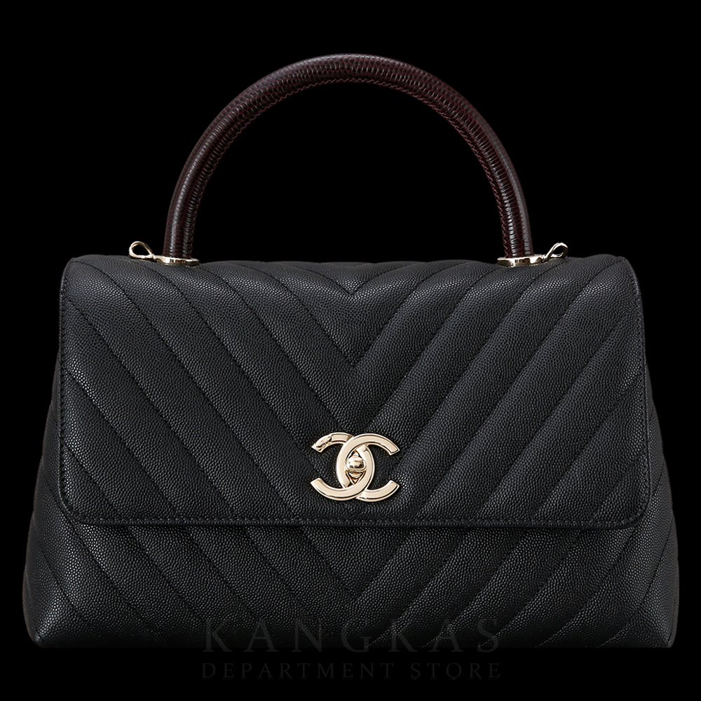 CHANEL(USED)샤넬 캐비어 코코핸들 쉐브론 미듐
