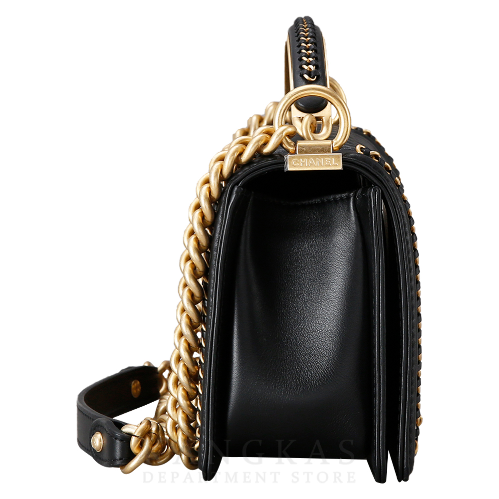 CHANEL(USED)샤넬 시즌 보이샤넬 카프스킨 탑 핸들 미듐 @@