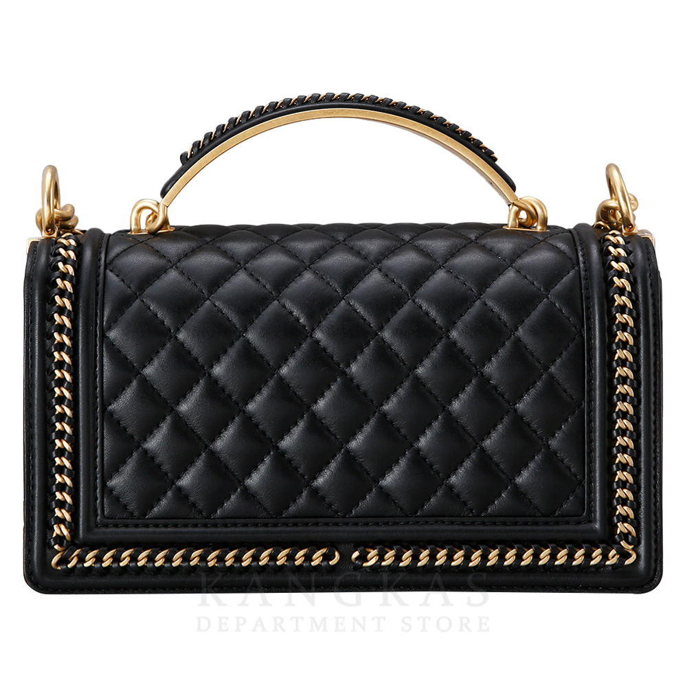 CHANEL(USED)샤넬 시즌 보이샤넬 카프스킨 탑 핸들 미듐 @@