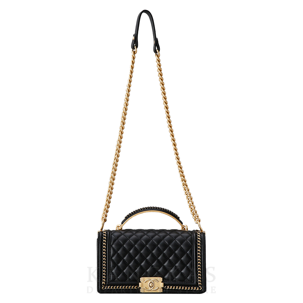 CHANEL(USED)샤넬 시즌 보이샤넬 카프스킨 탑 핸들 미듐 @@