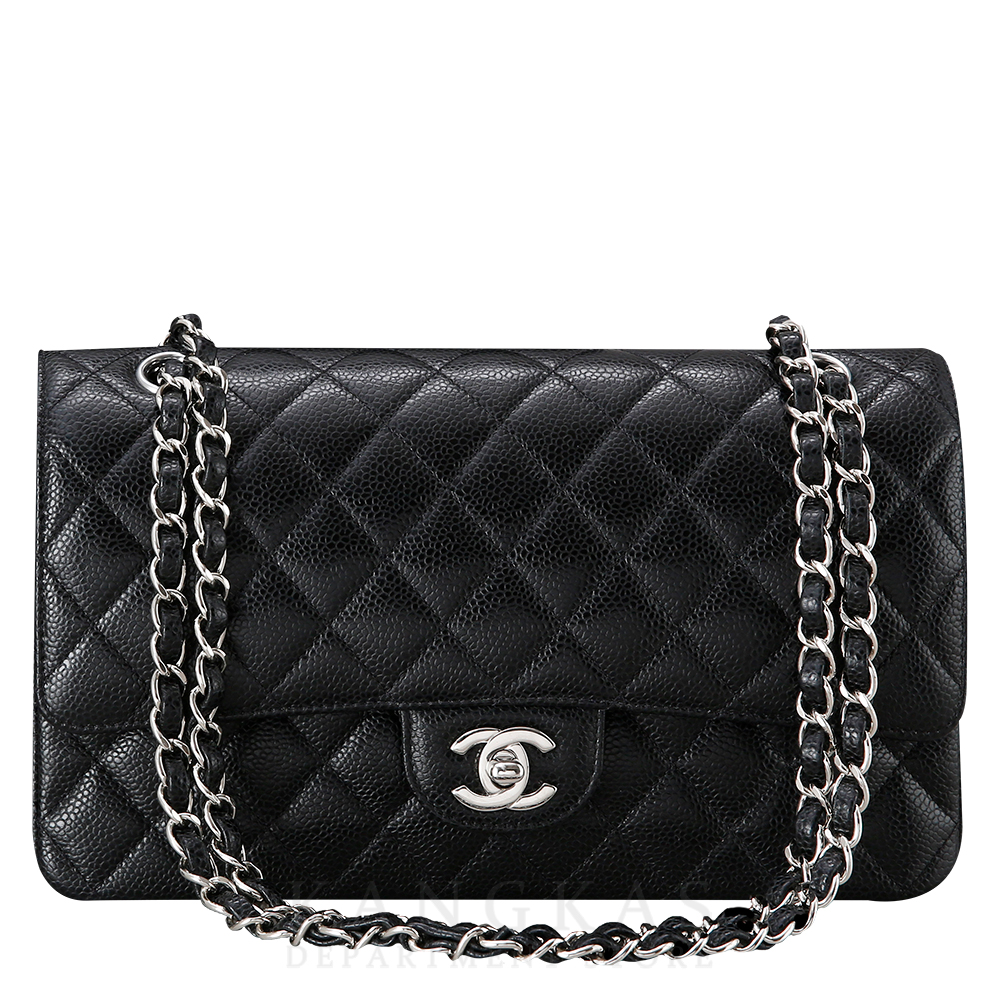 CHANEL(USED)샤넬 클래식 캐비어 미듐 은장