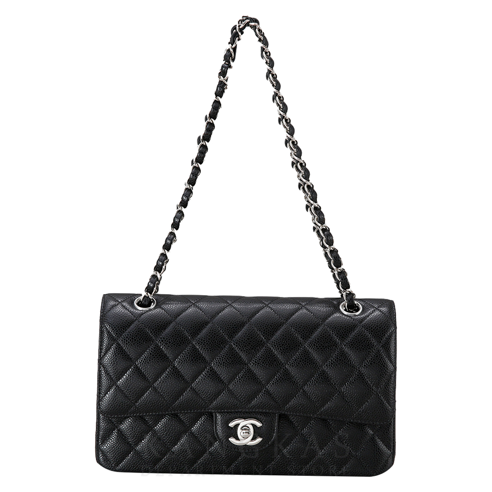 CHANEL(USED)샤넬 클래식 캐비어 미듐 은장
