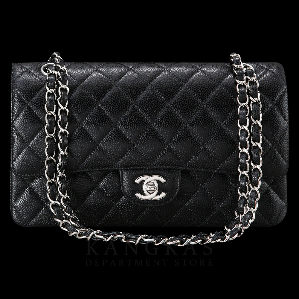 CHANEL(USED)샤넬 클래식 캐비어 미듐 은장