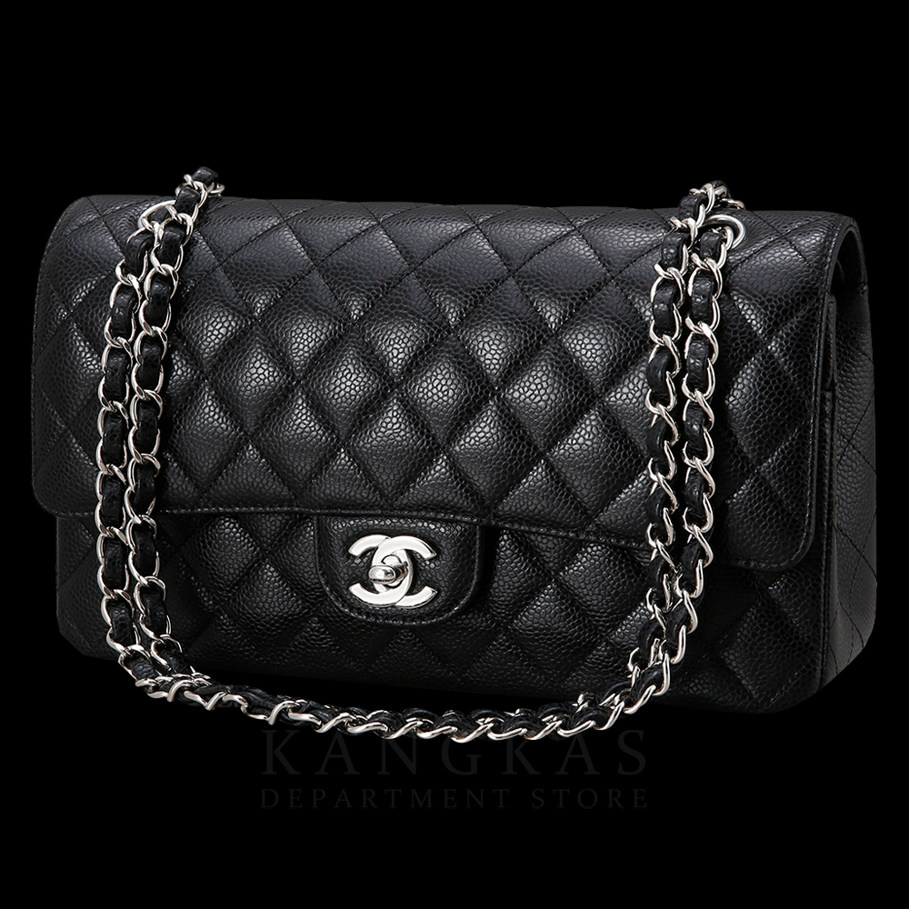 CHANEL(USED)샤넬 클래식 캐비어 미듐 은장