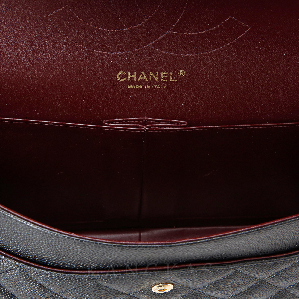CHANEL(USED)샤넬 클래식 캐비어 미듐 은장