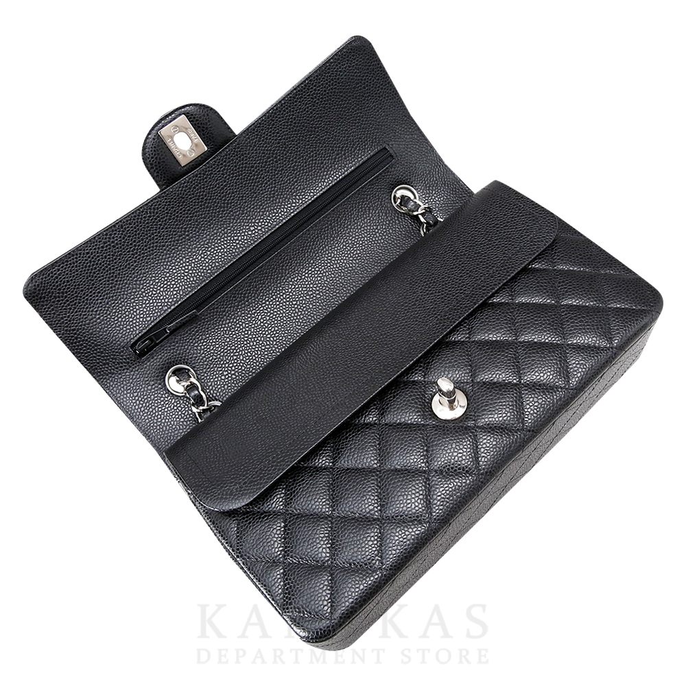 CHANEL(USED)샤넬 클래식 캐비어 미듐 은장