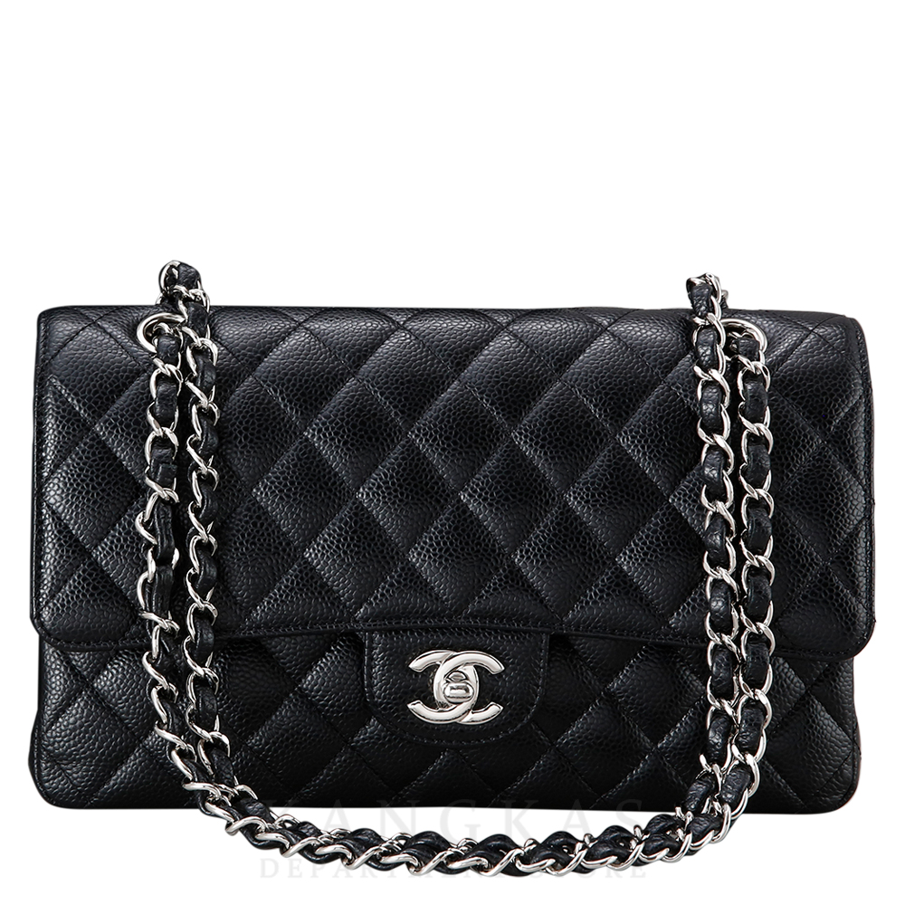 CHANEL(USED)샤넬 클래식 캐비어 미듐 은장
