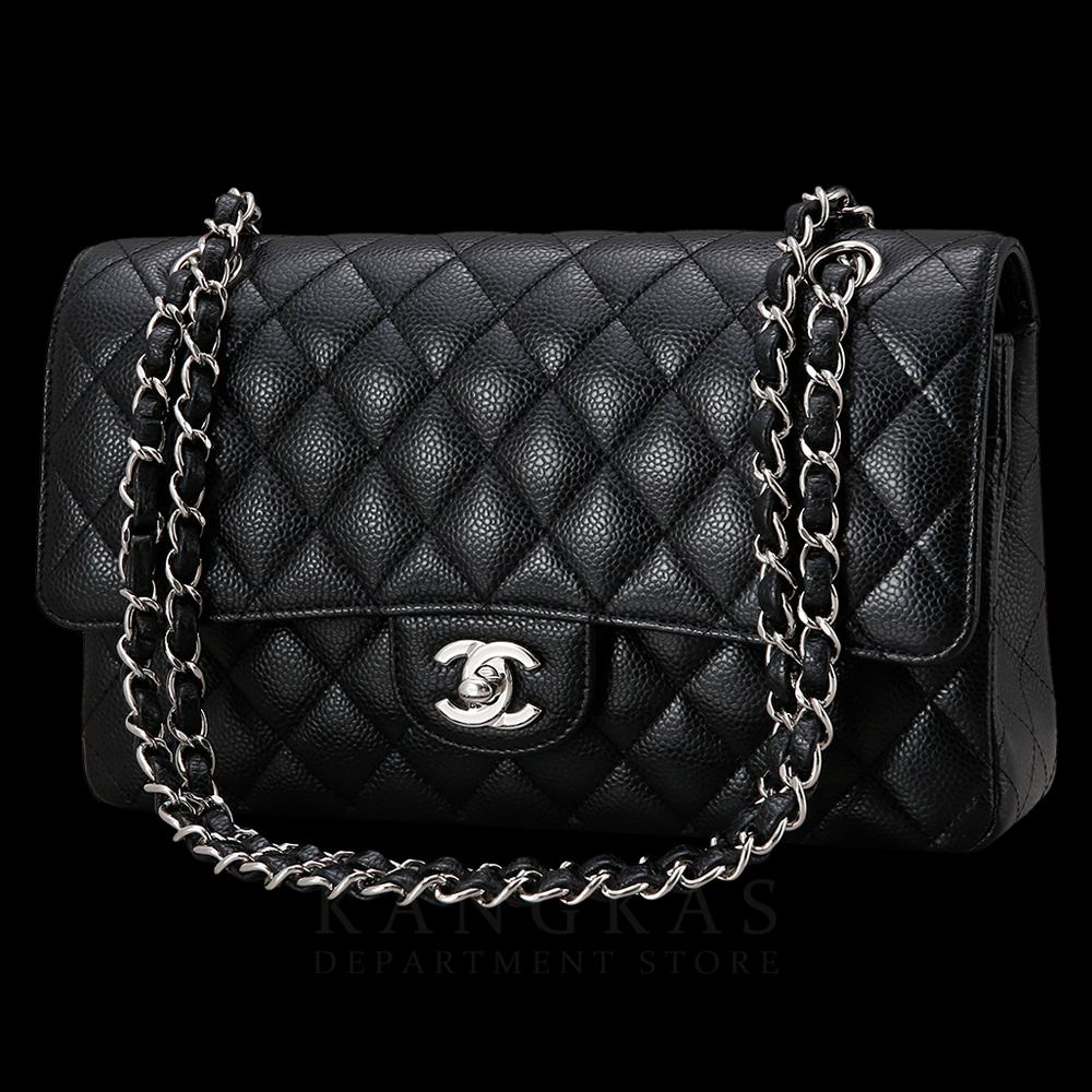 CHANEL(USED)샤넬 클래식 캐비어 미듐 은장