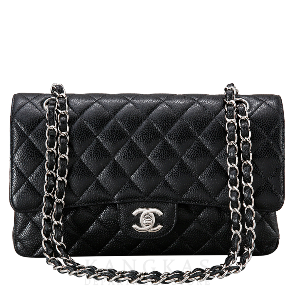 CHANEL(USED)샤넬 클래식 캐비어 미듐 은장