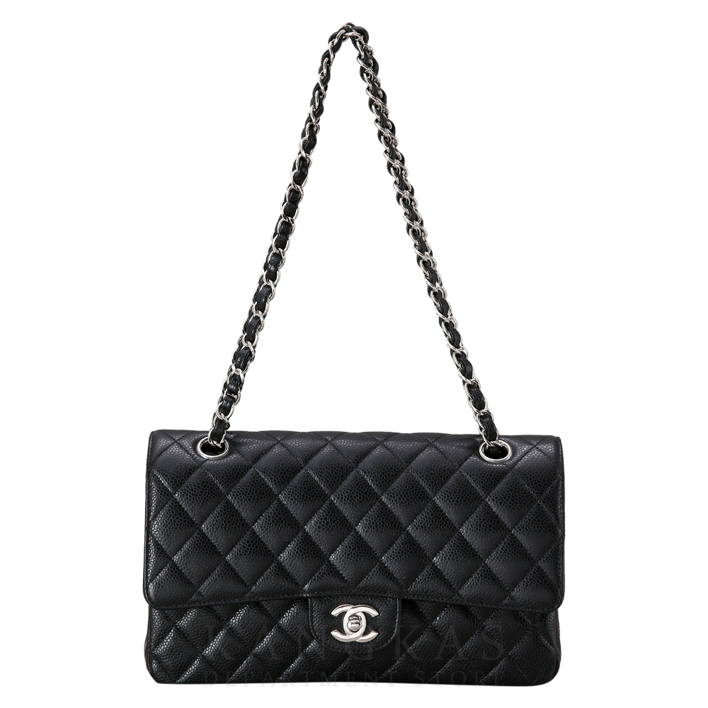 CHANEL(USED)샤넬 클래식 캐비어 미듐 은장