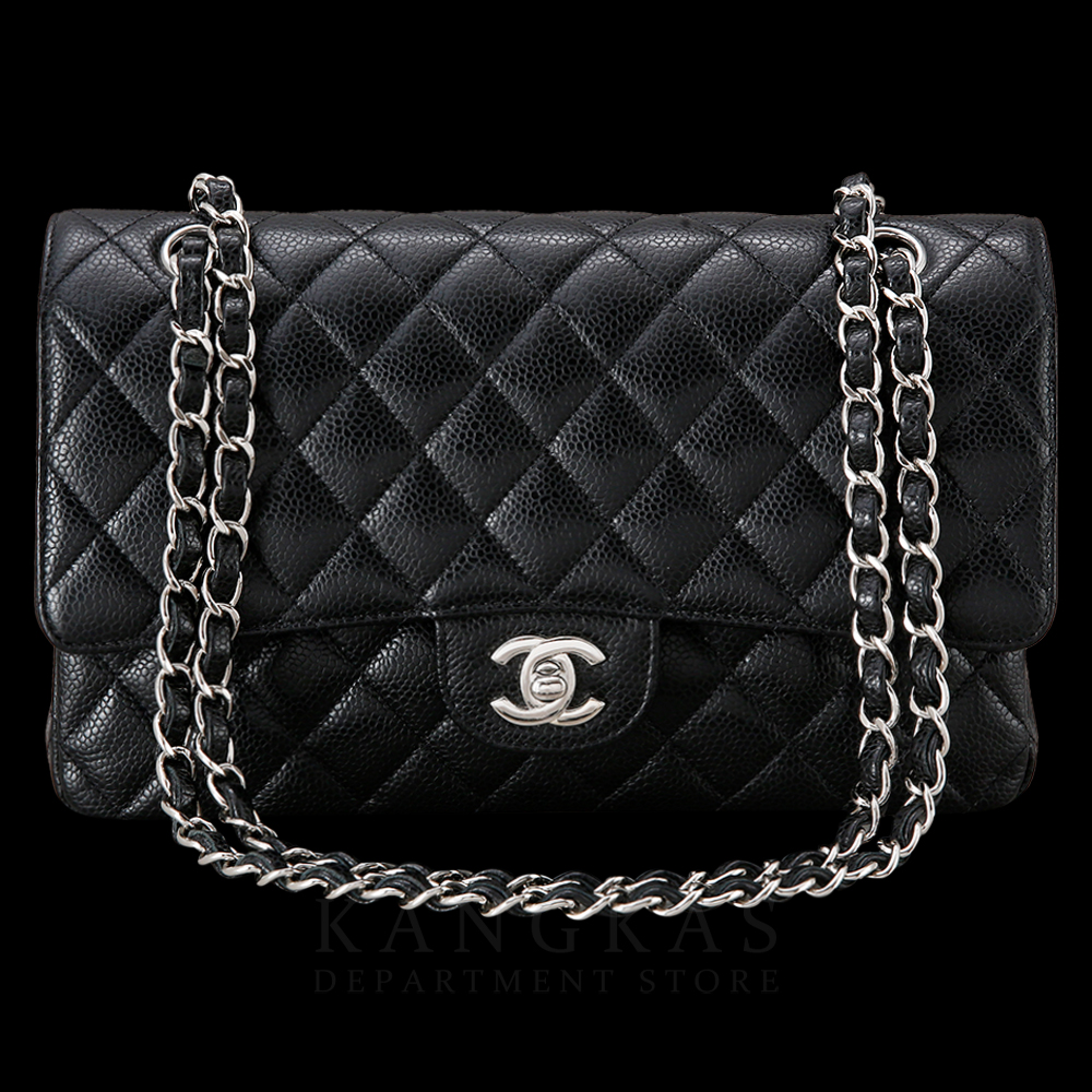 CHANEL(USED)샤넬 클래식 캐비어 미듐 은장