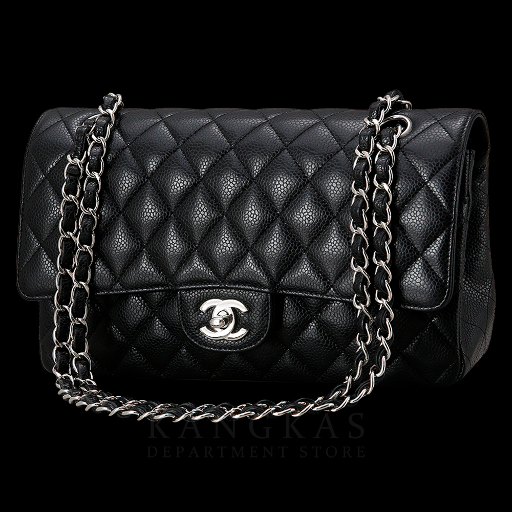 CHANEL(USED)샤넬 클래식 캐비어 미듐 은장