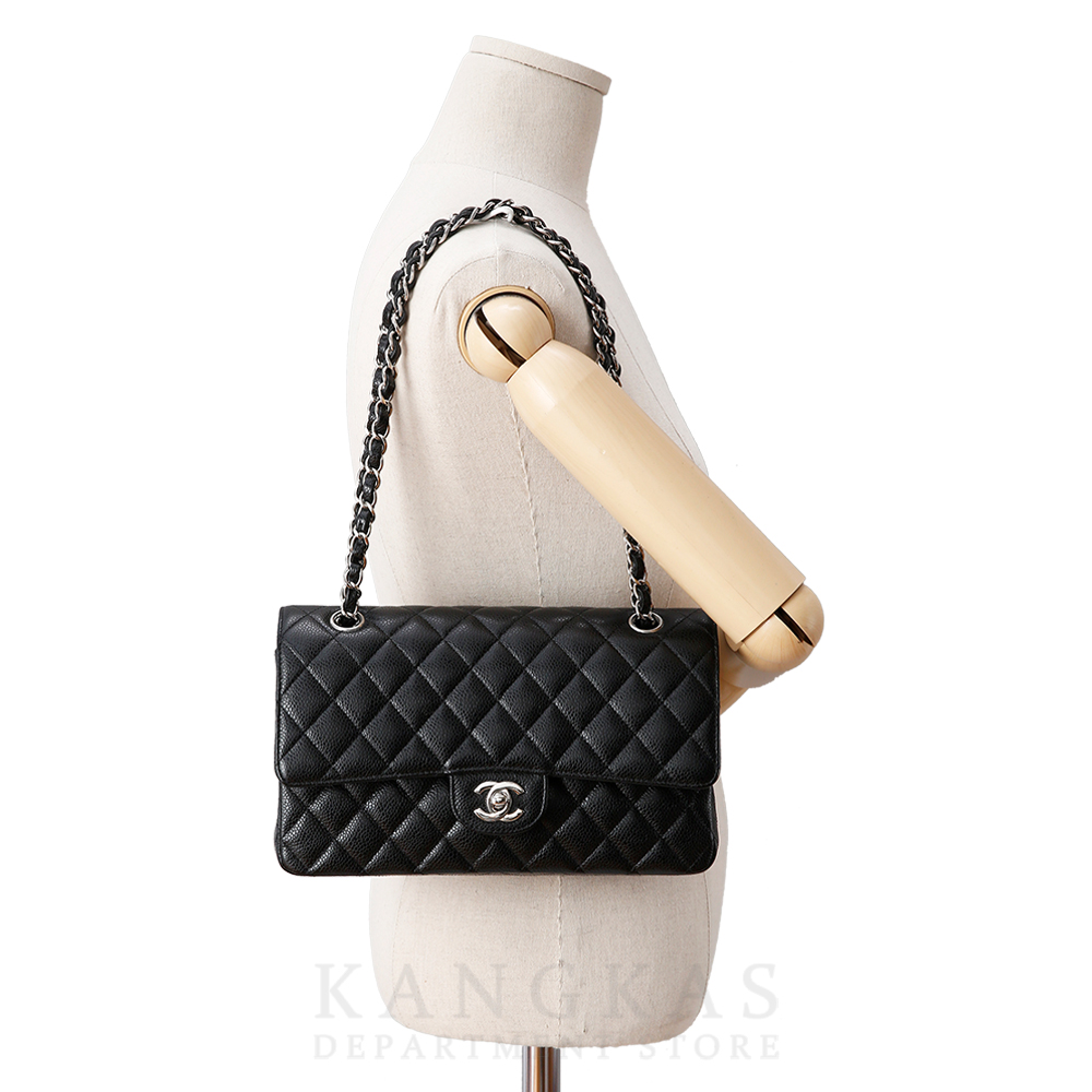 CHANEL(USED)샤넬 클래식 캐비어 미듐 은장