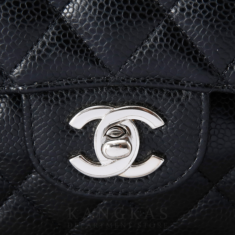 CHANEL(USED)샤넬 클래식 캐비어 미듐 은장
