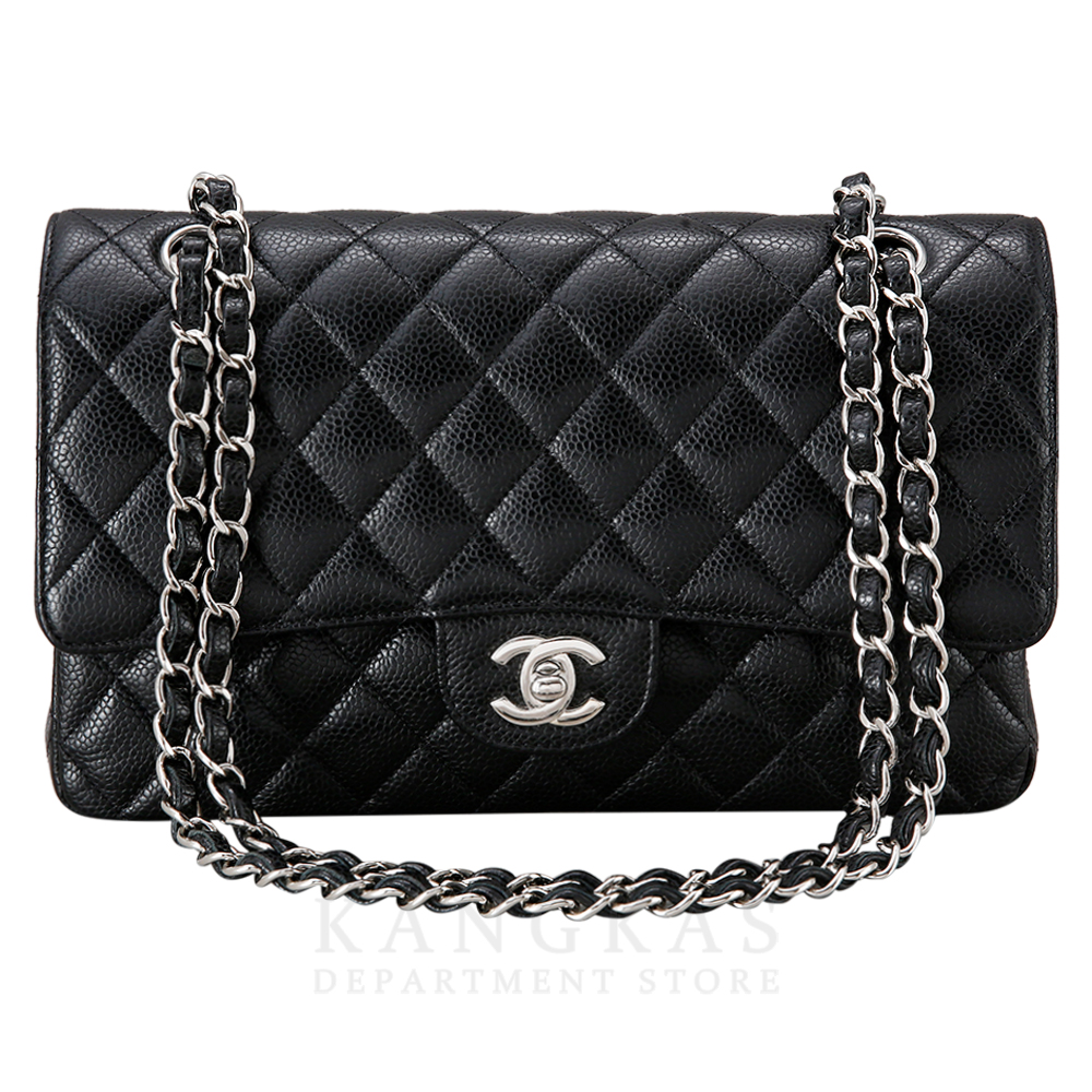 CHANEL(USED)샤넬 클래식 캐비어 미듐 은장