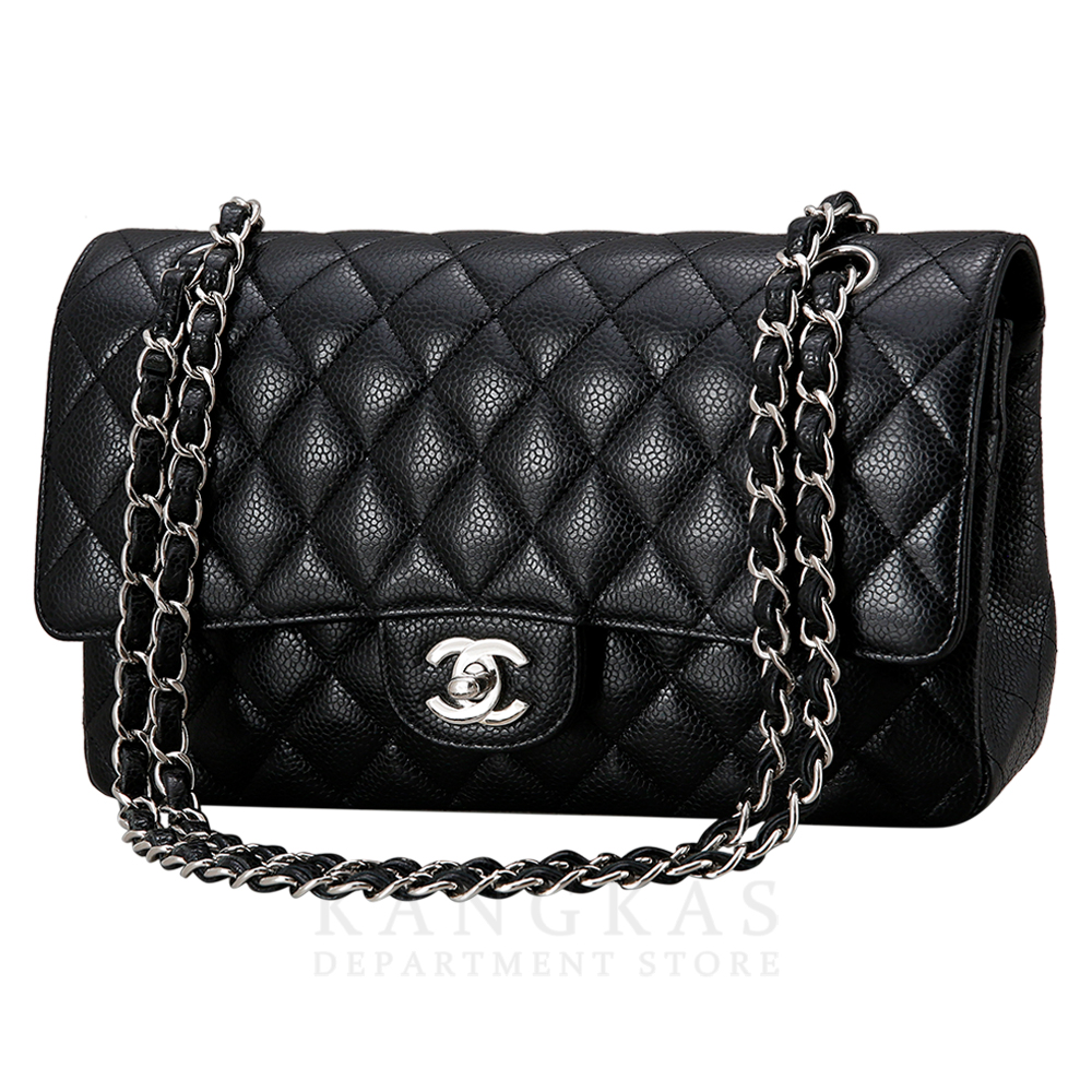 CHANEL(USED)샤넬 클래식 캐비어 미듐 은장