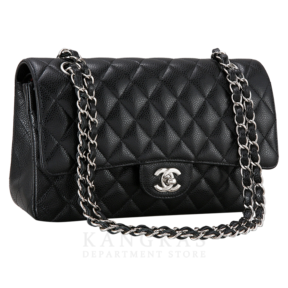 CHANEL(USED)샤넬 클래식 캐비어 미듐 은장