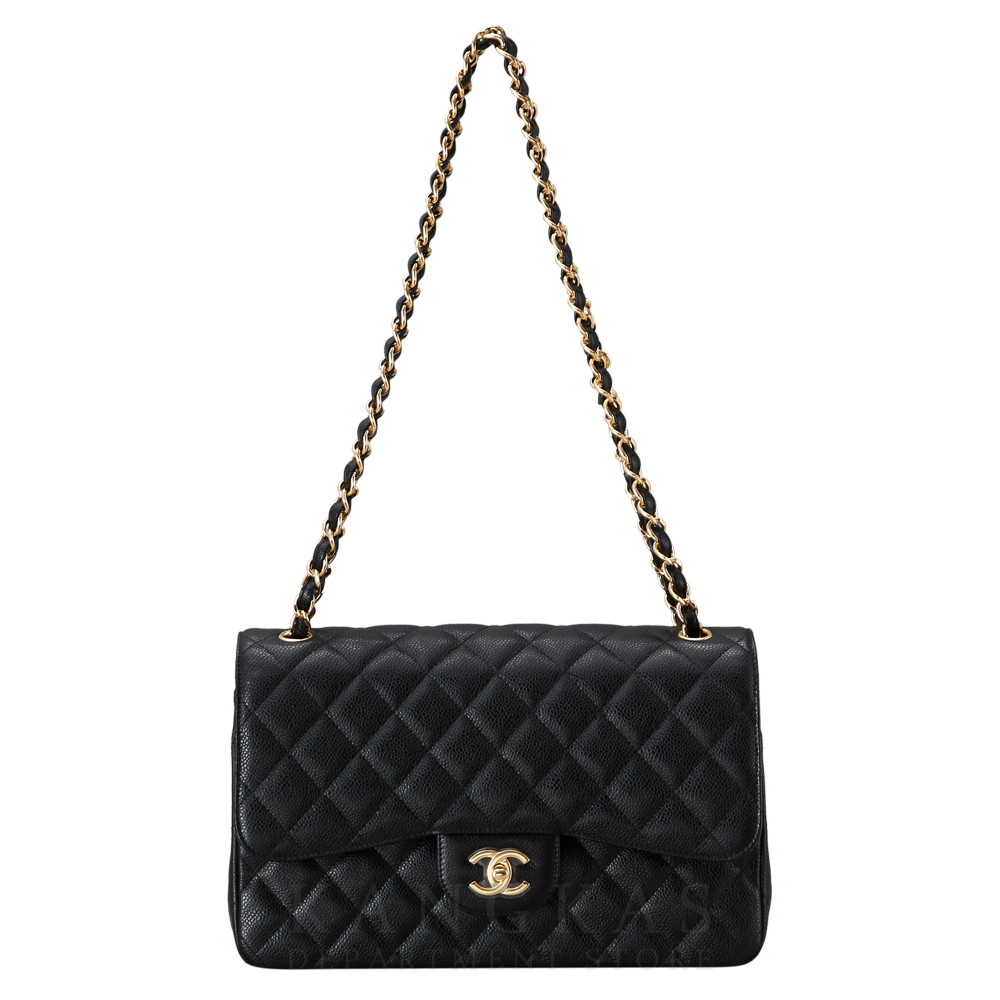 CHANEL(USED)샤넬 클래식 캐비어 점보 금장