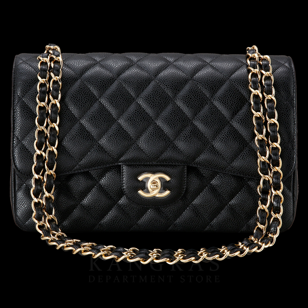 CHANEL(USED)샤넬 클래식 캐비어 점보 금장