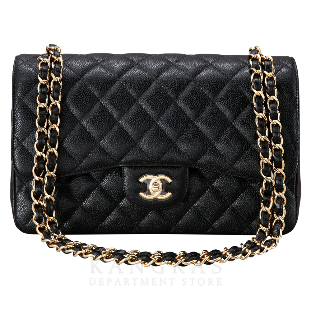CHANEL(USED)샤넬 클래식 캐비어 점보 금장