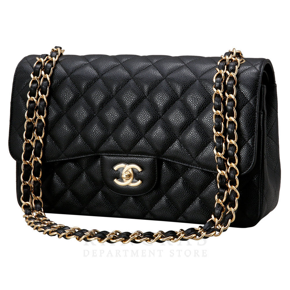 CHANEL(USED)샤넬 클래식 캐비어 점보 금장