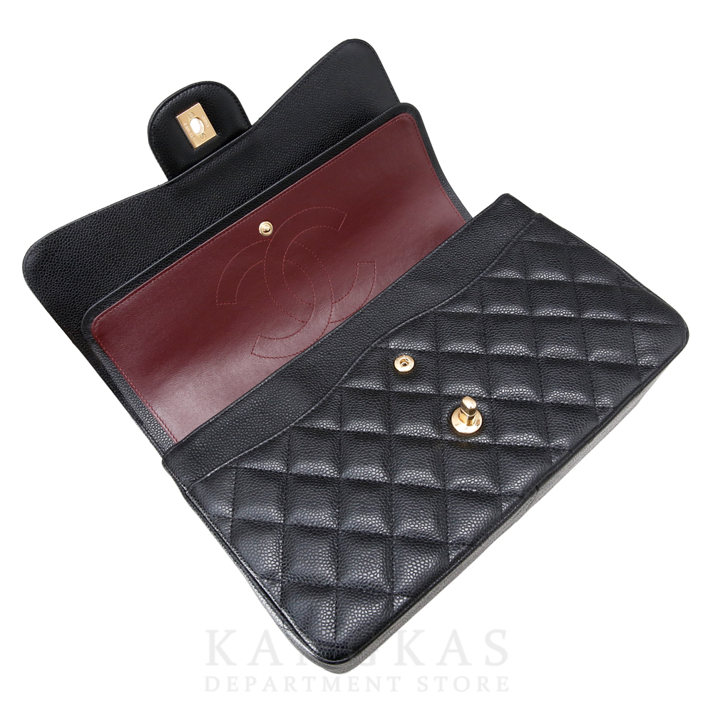 CHANEL(USED)샤넬 클래식 캐비어 점보 금장