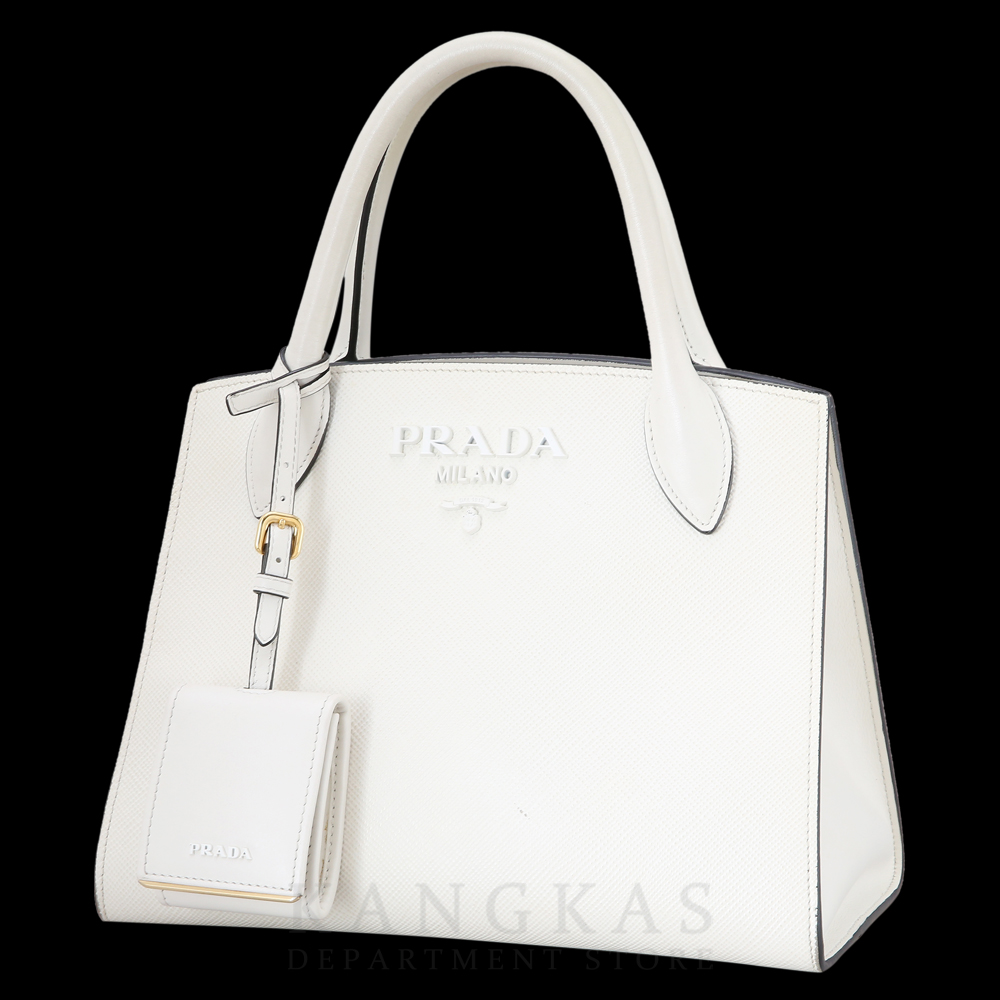 PRADA(USED)프라다 1BA156 모노크롬 사피아노 토트백