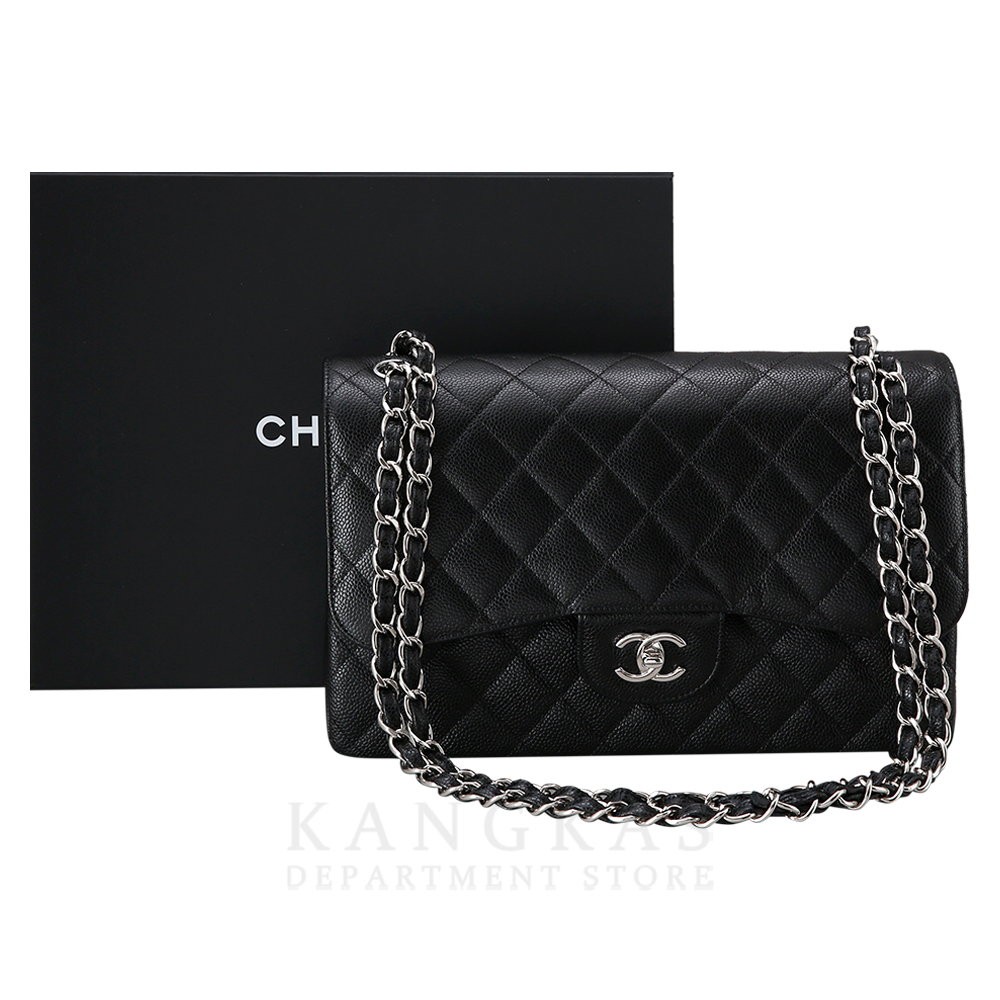 CHANEL(USED)샤넬 클래식 캐비어 점보 은장
