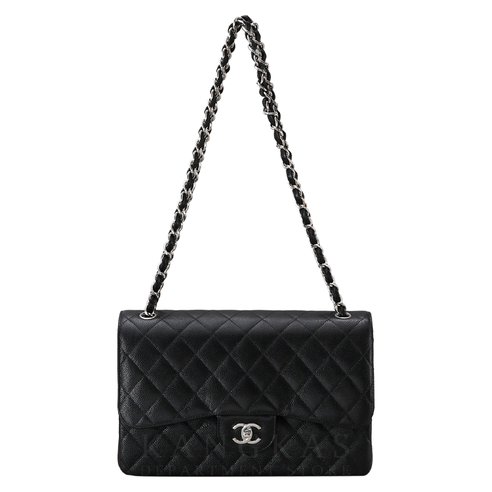 CHANEL(USED)샤넬 클래식 캐비어 점보 은장
