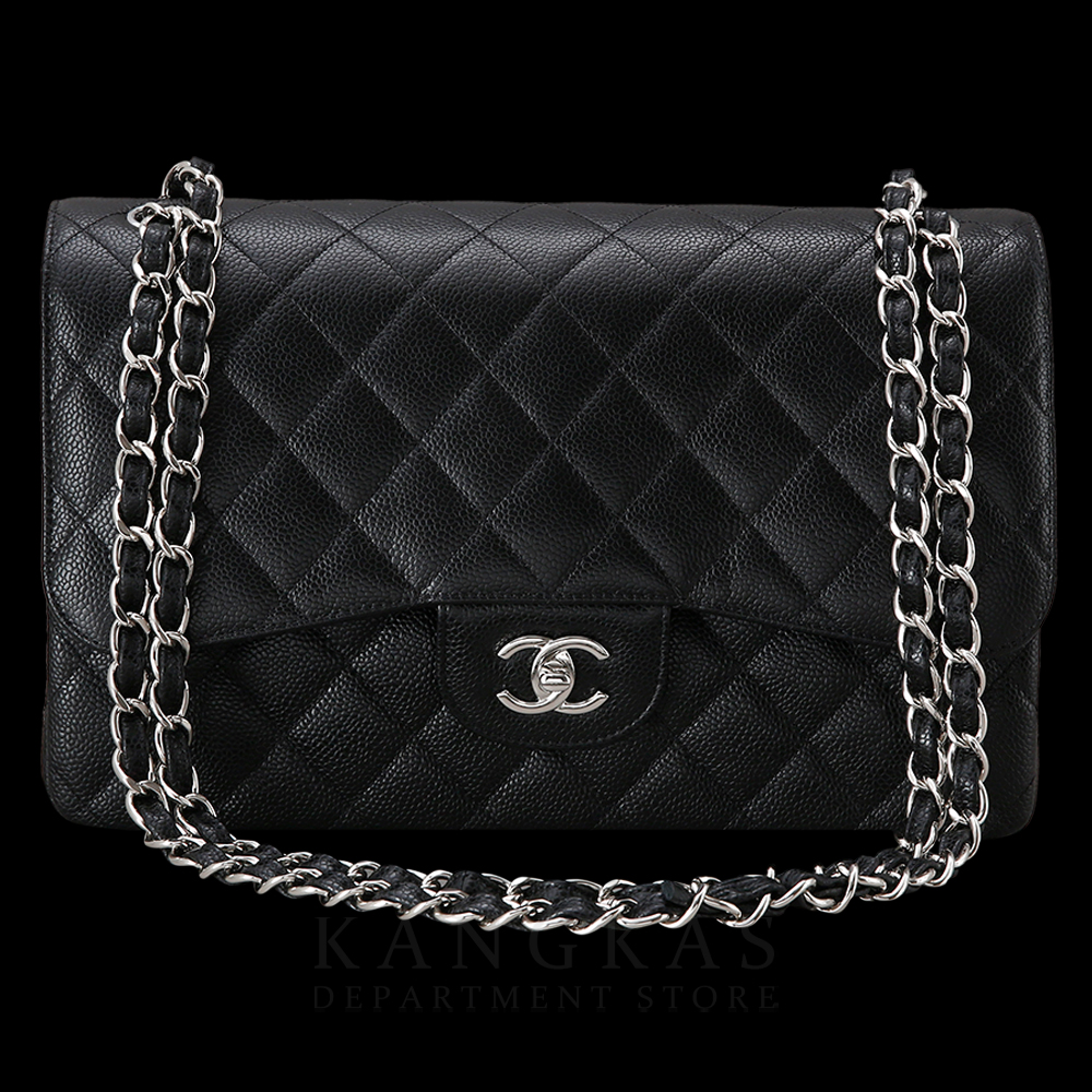 CHANEL(USED)샤넬 클래식 캐비어 점보 은장