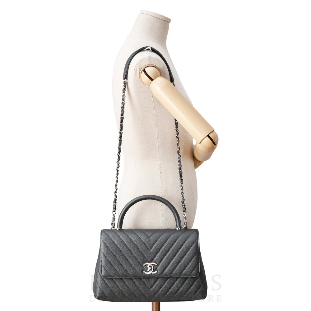CHANEL(USED)샤넬 코코핸들 쉐브론 미듐