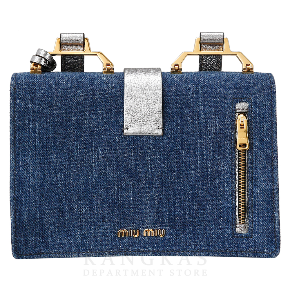MIU MIU(USED)미우미우 5BH609 데님 자수 크로스백