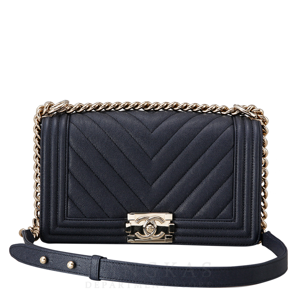 CHANEL(USED)샤넬 보이샤넬 캐비어 쉐브론 미듐