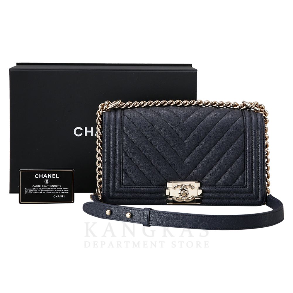 CHANEL(USED)샤넬 보이샤넬 캐비어 쉐브론 미듐