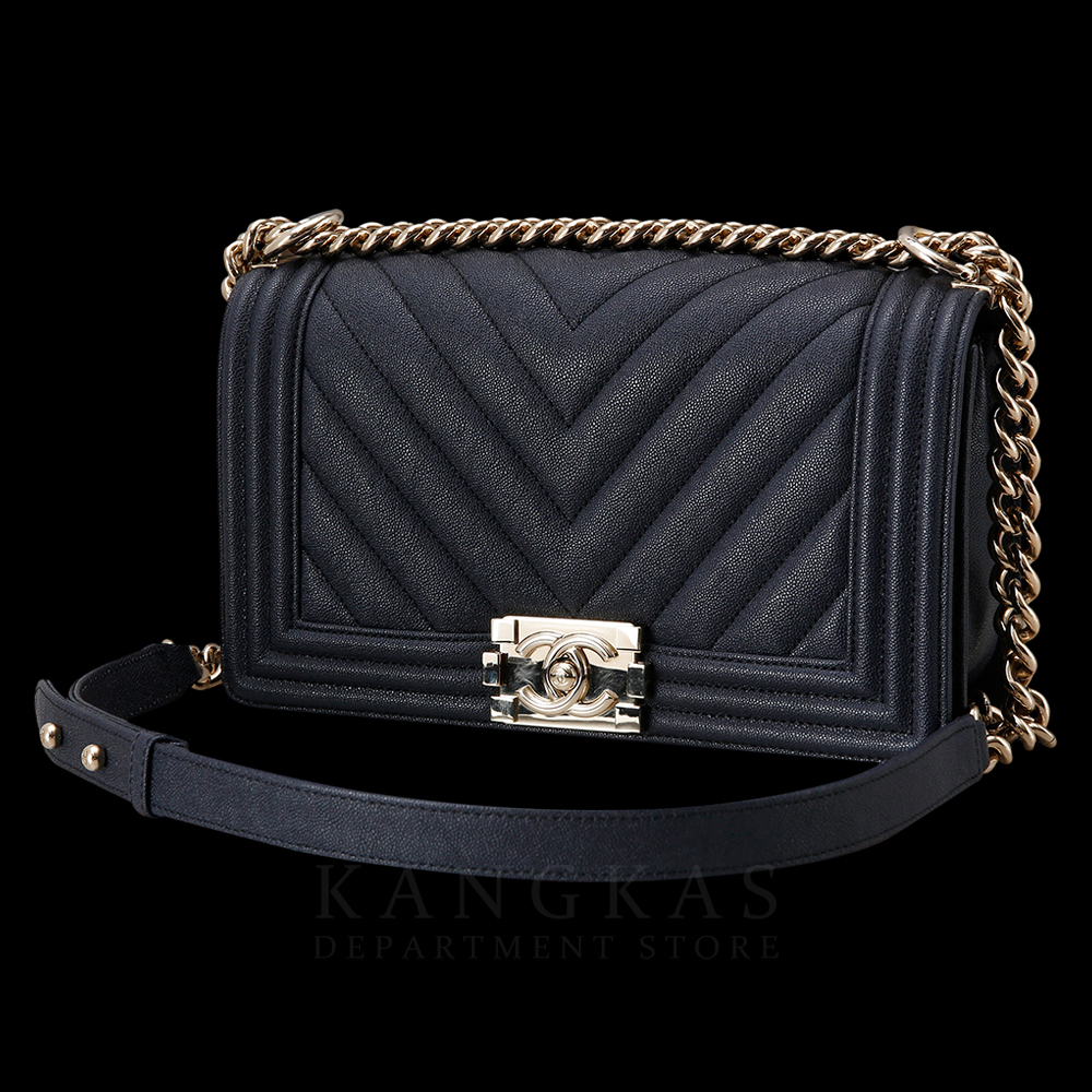 CHANEL(USED)샤넬 보이샤넬 캐비어 쉐브론 미듐