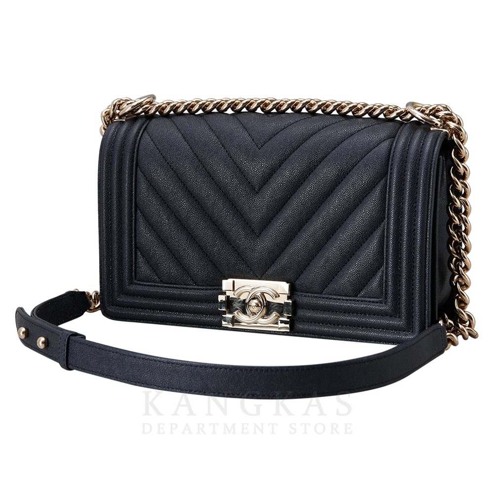 CHANEL(USED)샤넬 보이샤넬 캐비어 쉐브론 미듐