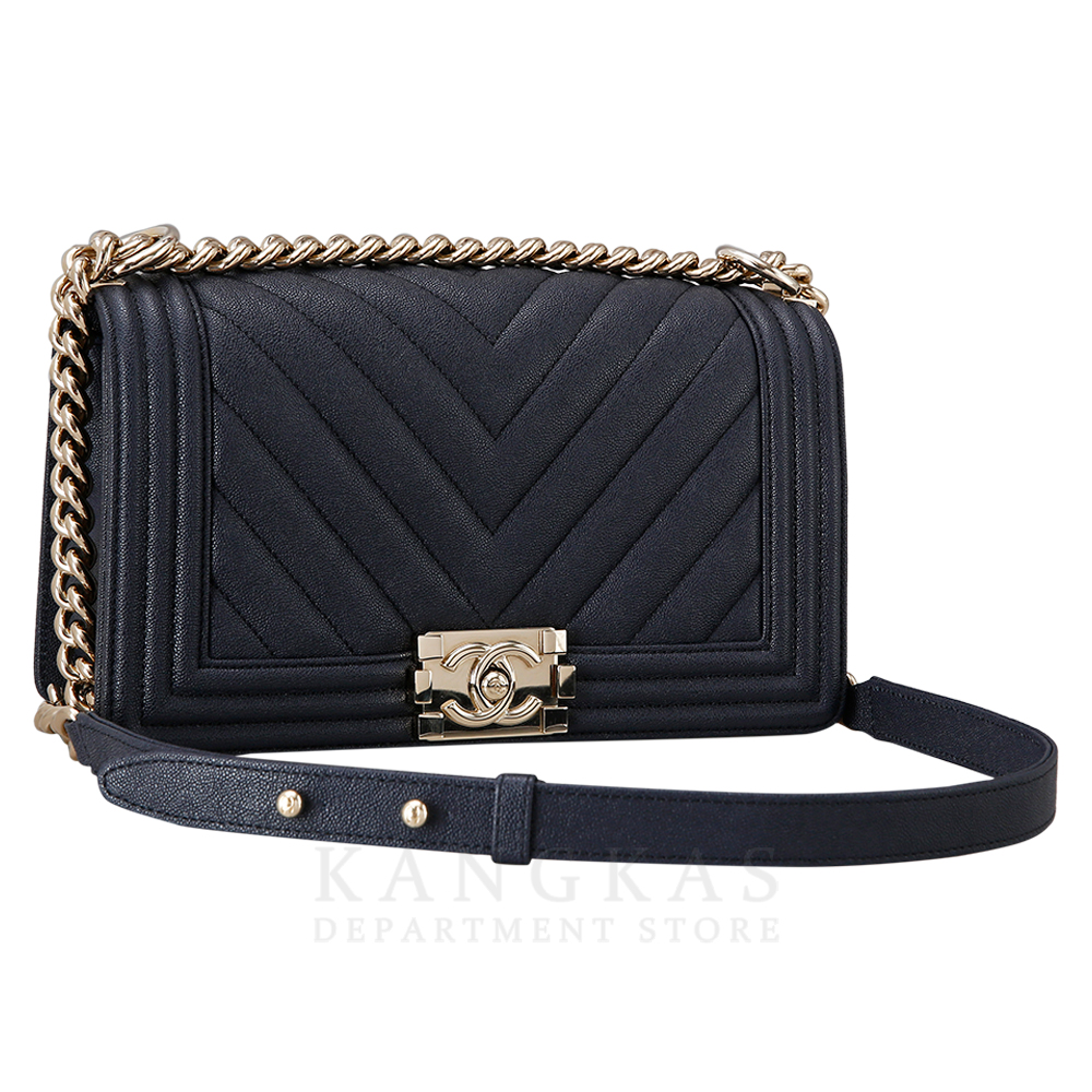 CHANEL(USED)샤넬 보이샤넬 캐비어 쉐브론 미듐
