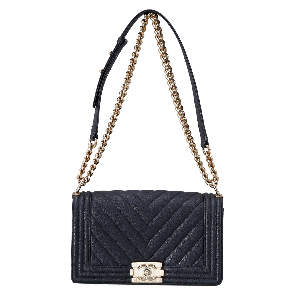 CHANEL(USED)샤넬 보이샤넬 캐비어 쉐브론 미듐