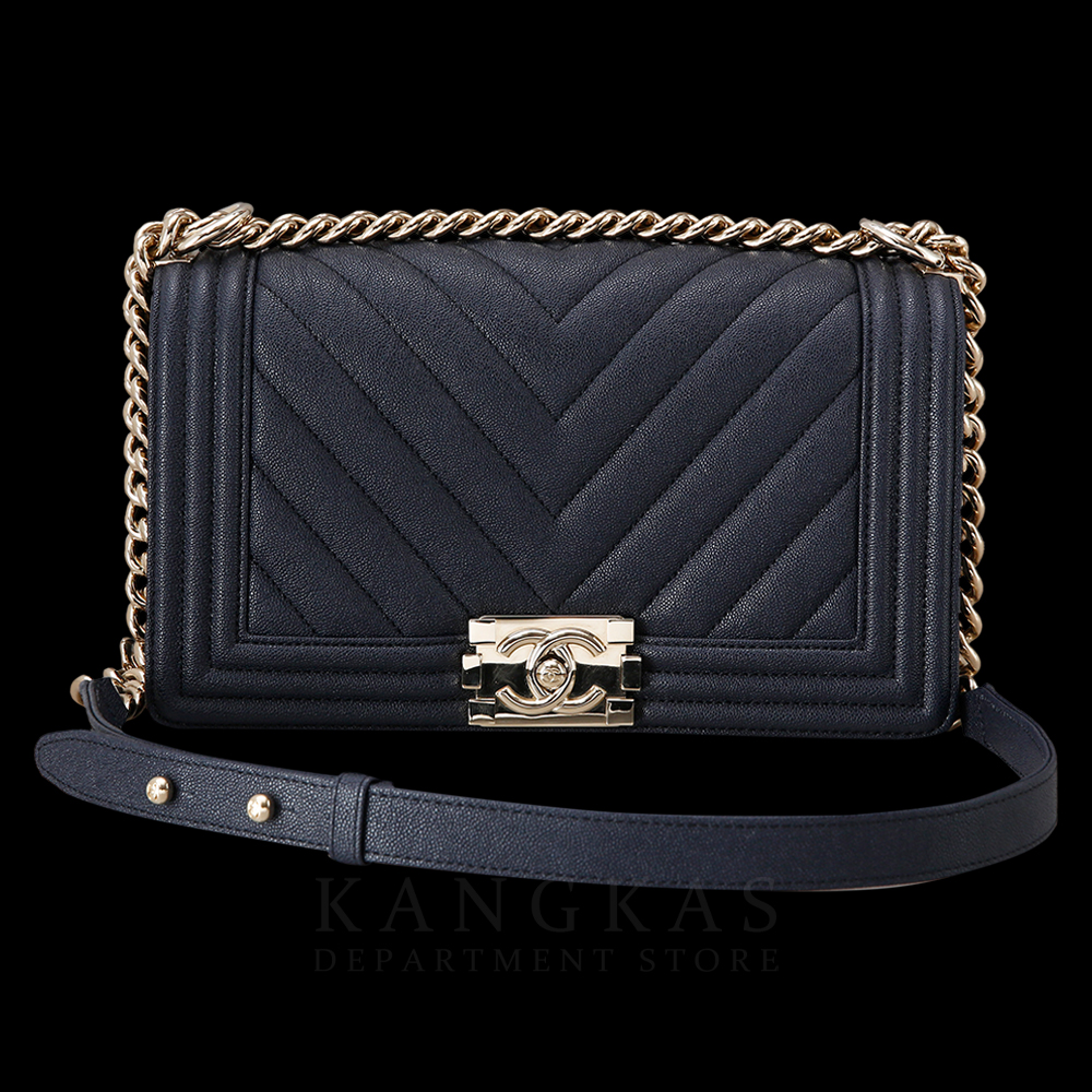 CHANEL(USED)샤넬 보이샤넬 캐비어 쉐브론 미듐
