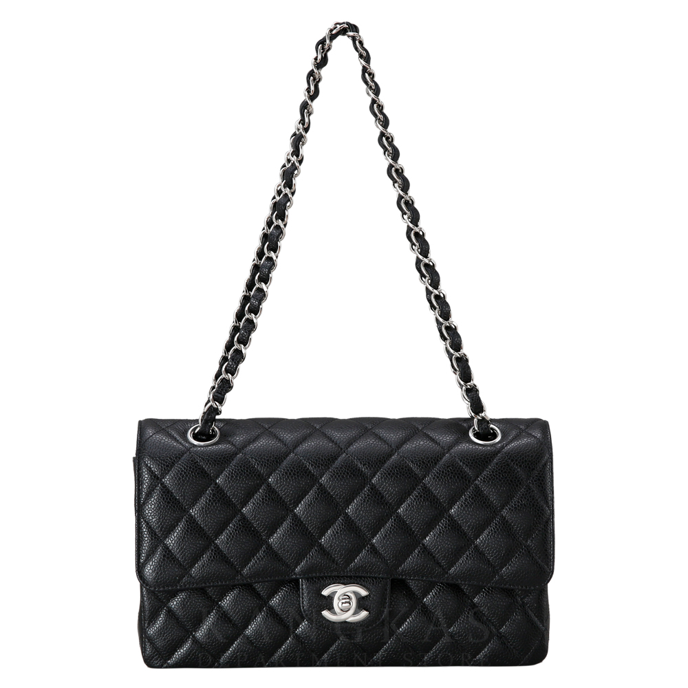 CHANEL(NEW)샤넬 클래식 캐비어 미듐 블랙 은장 (새상품) NEW PRODUCT