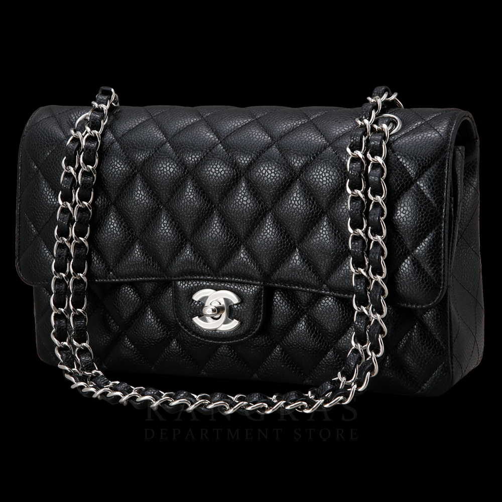 CHANEL(NEW)샤넬 클래식 캐비어 미듐 블랙 은장 (새상품) NEW PRODUCT