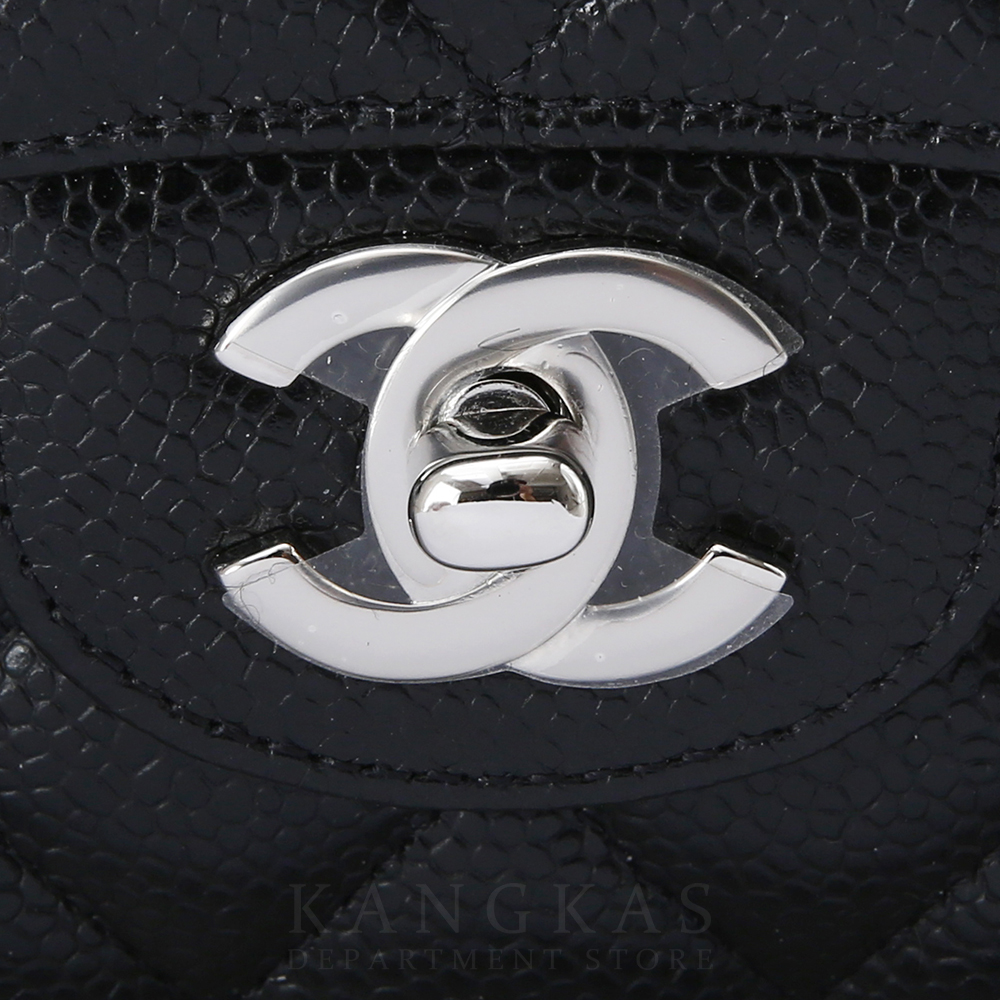 CHANEL(NEW)샤넬 클래식 캐비어 미듐 블랙 은장 (새상품) NEW PRODUCT