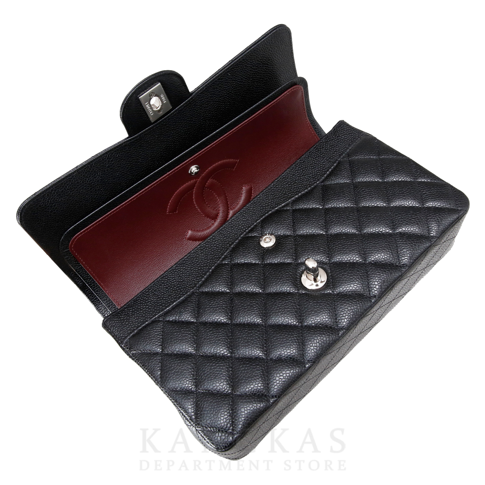 CHANEL(NEW)샤넬 클래식 캐비어 미듐 블랙 은장 (새상품) NEW PRODUCT